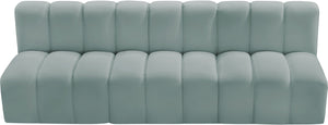 Arc Mint Green Vegan Leather Modular Sofa 101Mint-S3F Meridian Furniture