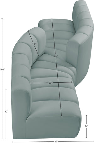 Arc Mint Green Vegan Leather Modular Sofa 101Mint-S4A Meridian Furniture
