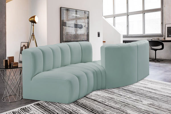 Arc Mint Green Vegan Leather Modular Sofa 101Mint-S4A Meridian Furniture