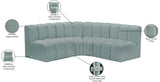 Arc Mint Green Vegan Leather Modular Sofa 101Mint-S4B Meridian Furniture