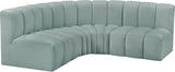 Arc Mint Green Vegan Leather Modular Sofa 101Mint-S4B Meridian Furniture