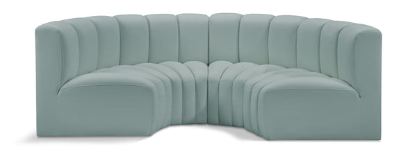 Arc Mint Green Vegan Leather Modular Sofa 101Mint-S4C Meridian Furniture