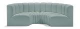 Arc Mint Green Vegan Leather Modular Sofa 101Mint-S4C Meridian Furniture