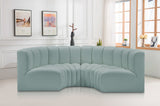 Arc Mint Green Vegan Leather Modular Sofa 101Mint-S4C Meridian Furniture