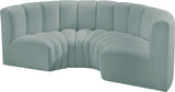 Arc Mint Green Vegan Leather Modular Sofa 101Mint-S4C Meridian Furniture