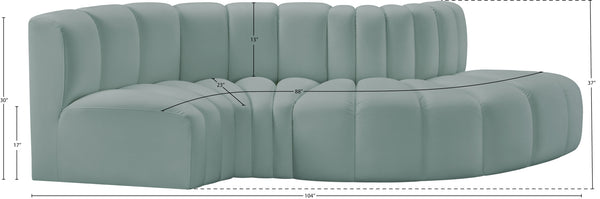 Arc Mint Green Vegan Leather Modular Sofa 101Mint-S4D Meridian Furniture