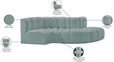 Arc Mint Green Vegan Leather Modular Sofa 101Mint-S4D Meridian Furniture