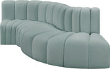 Arc Mint Green Vegan Leather Modular Sofa 101Mint-S4D Meridian Furniture