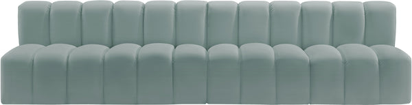 Arc Mint Green Vegan Leather Modular Sofa 101Mint-S4E Meridian Furniture