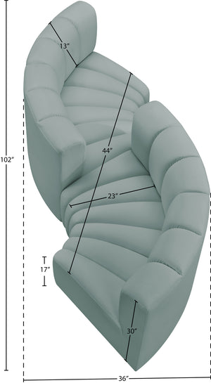Arc Mint Green Vegan Leather Modular Sofa 101Mint-S4F Meridian Furniture