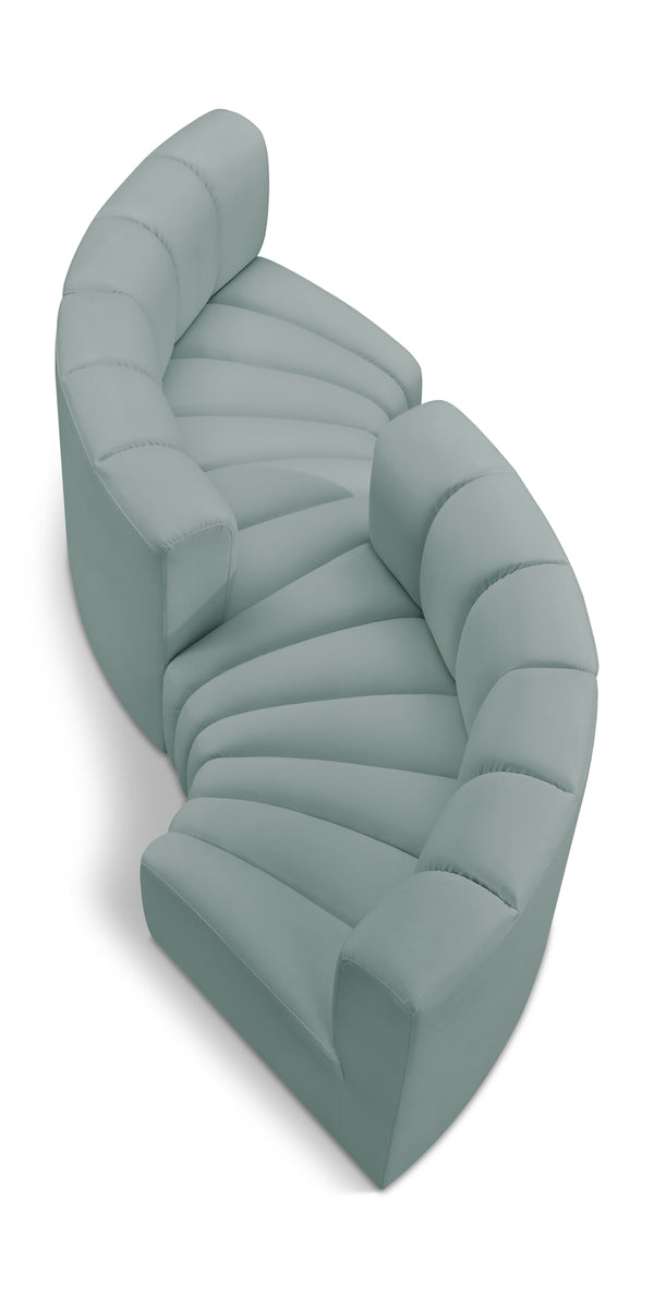 Arc Mint Green Vegan Leather Modular Sofa 101Mint-S4F Meridian Furniture