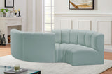 Arc Mint Green Vegan Leather Modular Sofa 101Mint-S4F Meridian Furniture