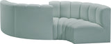 Arc Mint Green Vegan Leather Modular Sofa 101Mint-S4F Meridian Furniture