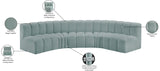 Arc Mint Green Vegan Leather Modular Sofa 101Mint-S5A Meridian Furniture