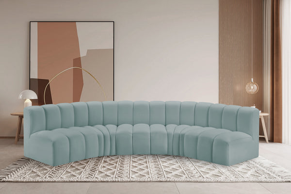 Arc Mint Green Vegan Leather Modular Sofa 101Mint-S5A Meridian Furniture