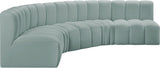 Arc Mint Green Vegan Leather Modular Sofa 101Mint-S5A Meridian Furniture