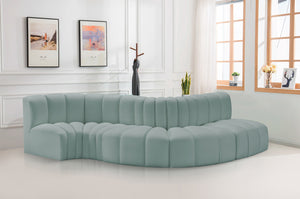 Arc Mint Green Vegan Leather Modular Sofa 101Mint-S5B Meridian Furniture