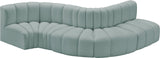 Arc Mint Green Vegan Leather Modular Sofa 101Mint-S5B Meridian Furniture