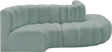 Arc Mint Green Vegan Leather Modular Sofa 101Mint-S5B Meridian Furniture