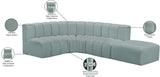 Arc Mint Green Vegan Leather Modular Sofa 101Mint-S5C Meridian Furniture