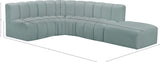 Arc Mint Green Vegan Leather Modular Sofa 101Mint-S5C Meridian Furniture