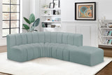 Arc Mint Green Vegan Leather Modular Sofa 101Mint-S5C Meridian Furniture