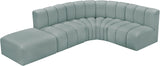 Arc Mint Green Vegan Leather Modular Sofa 101Mint-S5C Meridian Furniture