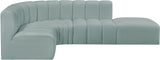 Arc Mint Green Vegan Leather Modular Sofa 101Mint-S5C Meridian Furniture