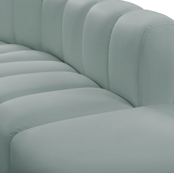 Arc Mint Green Vegan Leather Modular Sofa 101Mint-S6A Meridian Furniture