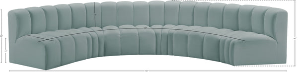 Arc Mint Green Vegan Leather Modular Sofa 101Mint-S6B Meridian Furniture
