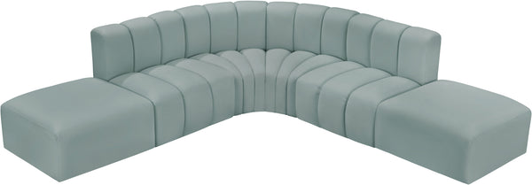 Arc Mint Green Vegan Leather Modular Sofa 101Mint-S6C Meridian Furniture