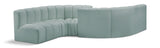 Arc Mint Green Vegan Leather Modular Sofa 101Mint-S6D Meridian Furniture