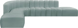 Arc Mint Green Vegan Leather Modular Sofa 101Mint-S7A Meridian Furniture