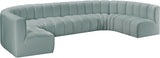 Arc Mint Green Vegan Leather Modular Sofa 101Mint-S8A Meridian Furniture