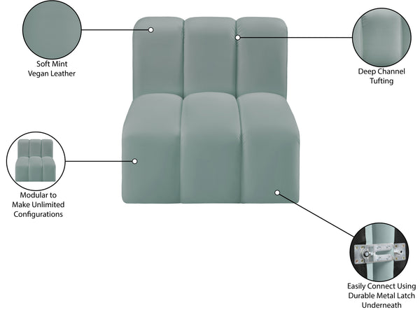 Arc Mint Green Vegan Leather Straight Chair 101Mint-ST Meridian Furniture