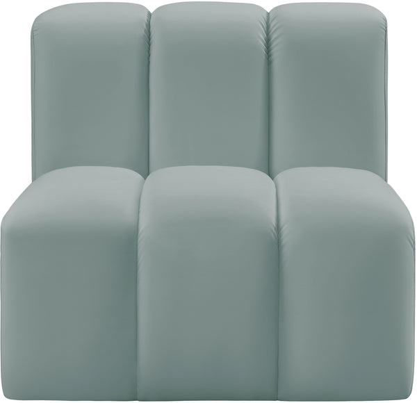 Arc Mint Green Vegan Leather Straight Chair 101Mint-ST Meridian Furniture