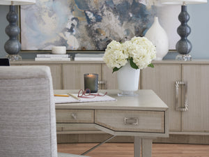 Lexington Sligh Westport Writing Desk - Contemporary Eucalyptus Design With Brushed Nickel Accents & Ample Storage Gray Wood 101-410