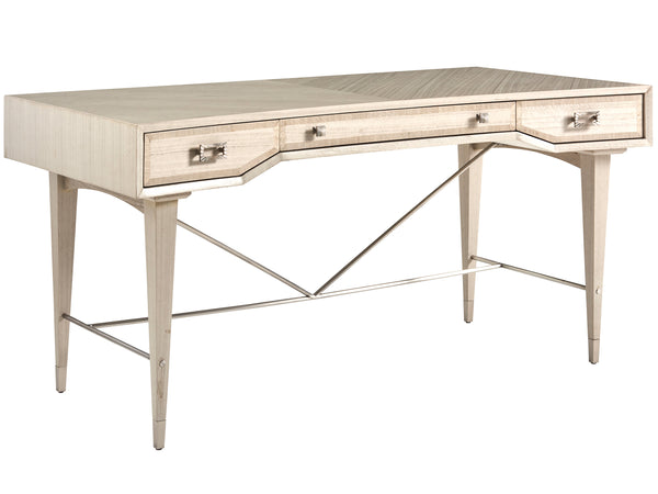 Lexington Sligh Westport Writing Desk - Contemporary Eucalyptus Design With Brushed Nickel Accents & Ample Storage Gray Wood 101-410