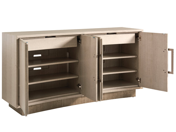 Lexington Sligh Donovan Media Console - Contemporary Eucalyptus Design With Sleek Storage & Striking Metal Accents Gray Wood 101-660