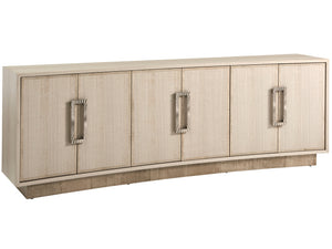 Lexington Sligh Donovan Media Console - Contemporary Eucalyptus Design With Sleek Storage & Striking Metal Accents Gray Wood 101-661
