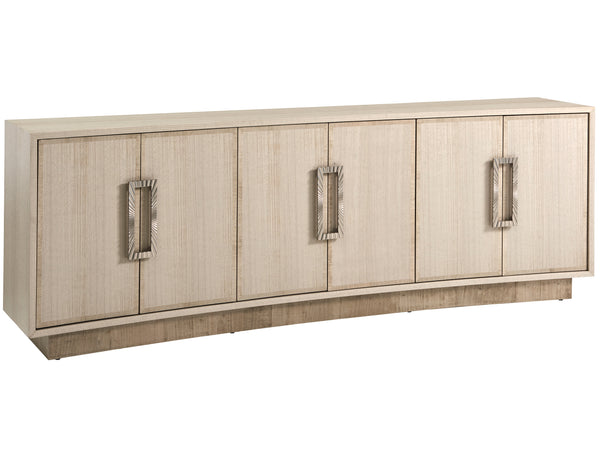 Lexington Sligh Donovan Media Console - Contemporary Eucalyptus Design With Sleek Storage & Striking Metal Accents Gray Wood 101-661