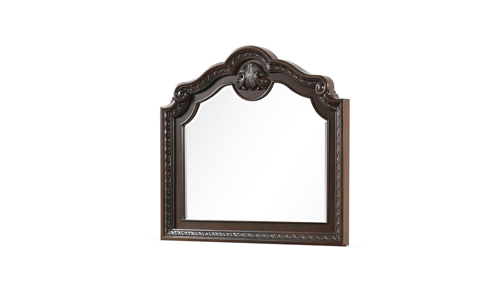 English Elm Traditional Carved Walnut Mirror Frame — Elegant Classic Bedroom Accent, Handcrafted Wood Detail, Timeless Décor Appeal B009P225187