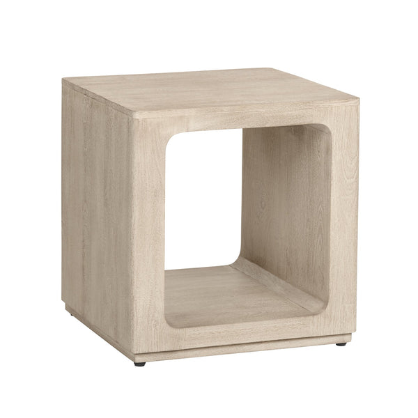 Crestview Collection Coastal Square End Table - Solid Mango Wood With Tan Finish, Modern Design & Functional Storage Tan Solid Wood Cvfnr4831