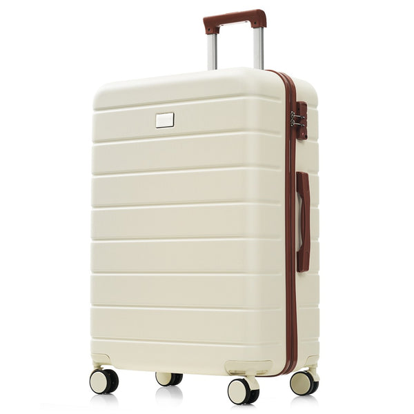English Elm Premium Abs Hardshell 3 Piece Suitcase Set with Tsa Locks and Spinner Wheels Ivory N726P296022O