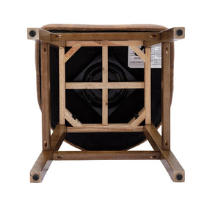 English Elm United We Win Quilted Microsuede Swivel Barstool with Wood Legs and Gold Rivet Trim W1568P361710