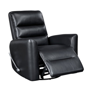English Elm Glider Swivel Recliner Chair with Smooth Gliding Motion, Breathable Faux Leather, Luxurious Comfort and Space-Saving Design Black 34 L x 31 W x 26.5 H B011P287700