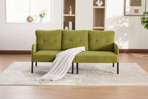 English Elm United We Win Corduroy Loveseat Plush Ergonomic Sofa with Spring Support Metal Legs Olive Green W1568P410049