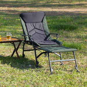 English Elm Camping Lounge Chair With Detachable Footrest - Portable, Adjustable Recliner For Comfort Outdoors W241106343