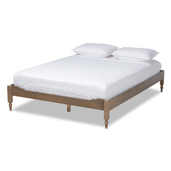 Baxton Studio Baxton Studio Laure Queen Platform Bed Frame in Weathered Grey Oak - Chic Bohemian Design & Durability MG0011-Weather Grey-Queen