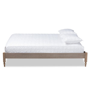 Baxton Studio Baxton Studio Laure Queen Platform Bed Frame in Weathered Grey Oak - Chic Bohemian Design & Durability MG0011-Weather Grey-Queen